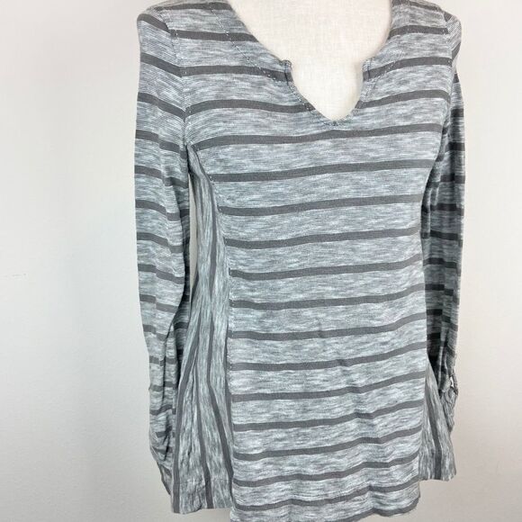 Anthro Postmark Keyhole Tie-back Striped Top - Picture 3 of 7